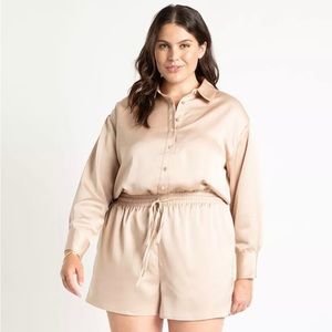 Eloquii Satin Romper - Champagne 22 NWT